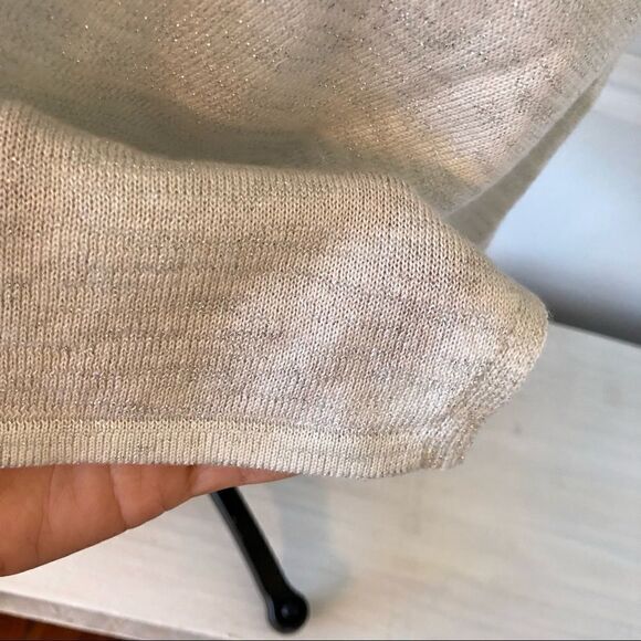 White House Black Market Silver and White Sparkle Asymmetrical Keyhole Dress - Picture 11 of 14